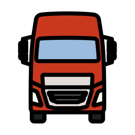 Truck Icon. Editable Bold Outline With Color Fill Design. Vector Illustration.のイラスト素材