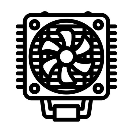 CPU Fan Icon. Editable Bold Outline Design. Vector Illustration.のイラスト素材