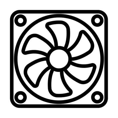Fan Icon. Editable Bold Outline Design. Vector Illustration.のイラスト素材