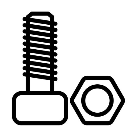 Icon Of Bolt And Nut. Editable Bold Outline Design. Vector Illustration.のイラスト素材