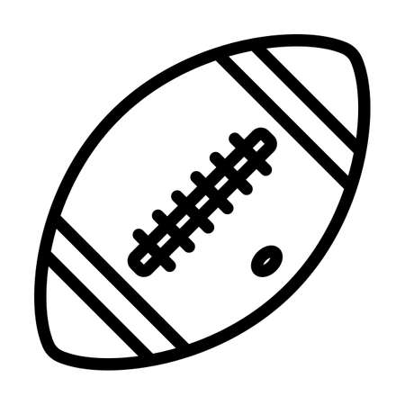 Icon Of American Football Ball. Editable Bold Outline Design. Vector Illustration.のイラスト素材