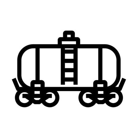 Oil Railway Tank Icon. Bold outline design with editable stroke  width vector Illustration.のイラスト素材