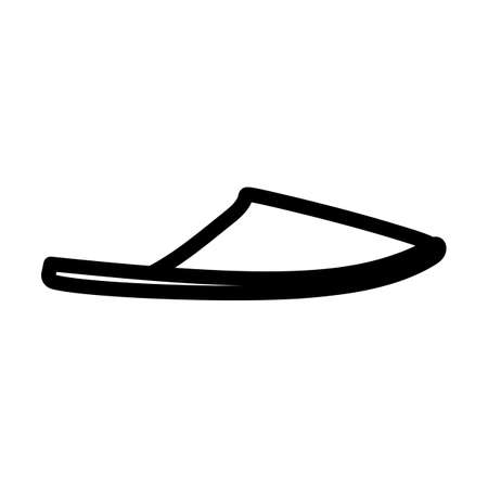 Man Home Slipper Icon. Bold outline design with editable stroke width. Vector Illustration.のイラスト素材