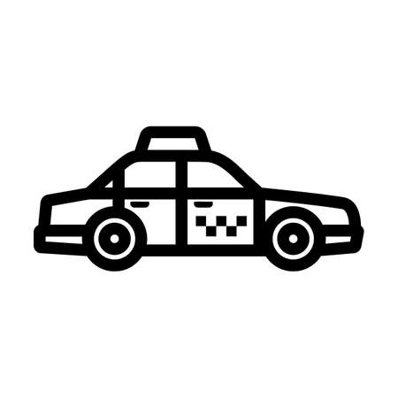 Taxi Car Icon. Bold outline design with editable stroke width. Vector Illustration.のイラスト素材