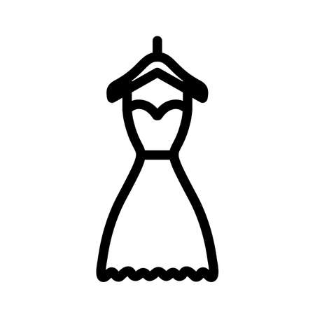 Elegant Dress On Shoulders Icon. Bold outline design with editable stroke width. Vector Illustration.のイラスト素材