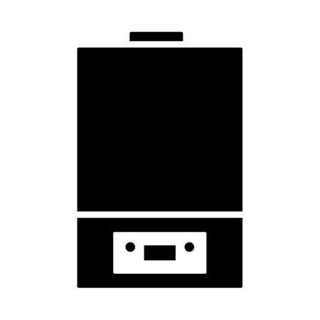 Gas Boiler Icon. Black Stencil Design. Vector Illustration.のイラスト素材
