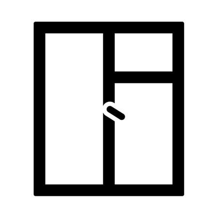 Icon Of Closed Window Frame. Black Stencil Design. Vector Illustration.のイラスト素材