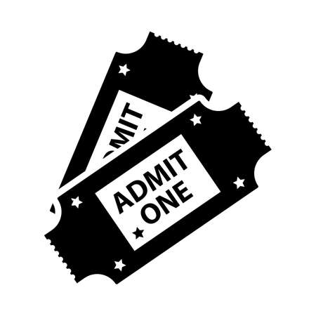 Cinema Tickets Icon. Black Stencil Design. Vector Illustration.のイラスト素材