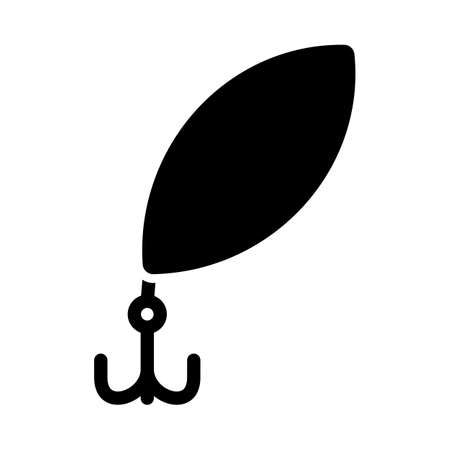 Fishing Spoon Icon. Black Stencil Design. Vector Illustration.のイラスト素材