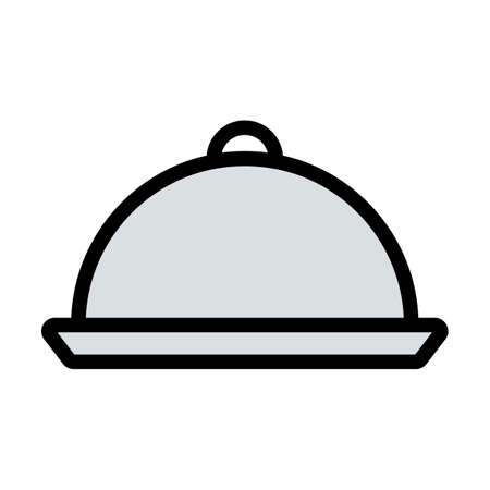 Icon Of Restaurant Cloche. Editable Bold Outline With Color Fill Design. Vector Illustration.のイラスト素材