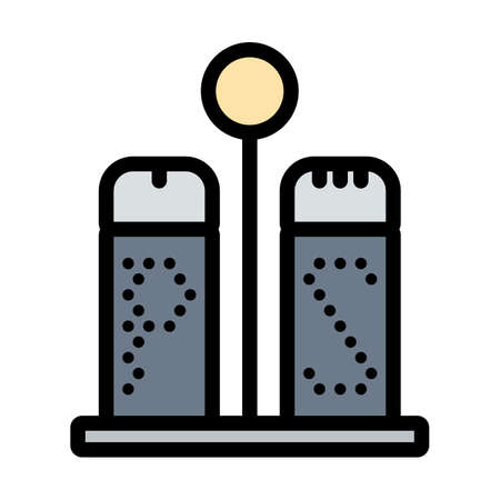 Icon Of Pepper And Salt. Editable Bold Outline With Color Fill Design. Vector Illustration.のイラスト素材