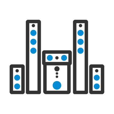 Audio System Speakers Icon. Bold outline design with editable stroke width. Vector Illustration.のイラスト素材