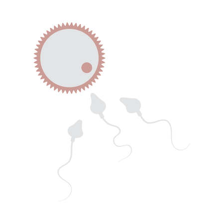 Sperm And Egg Cell Icon. Flat Color Design. Vector Illustration.