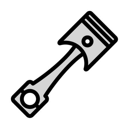 Car Motor Piston Icon. Editable Bold Outline With Color Fill Design. Vector Illustration.のイラスト素材