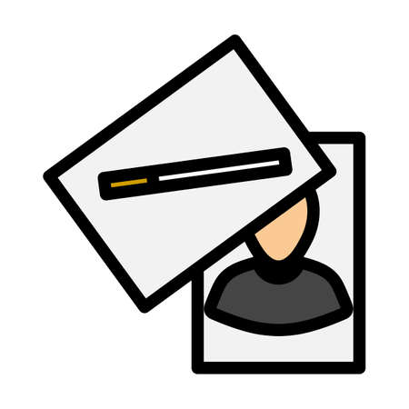 Photograph Evidence Icon. Editable Bold Outline With Color Fill Design. Vector Illustration.のイラスト素材