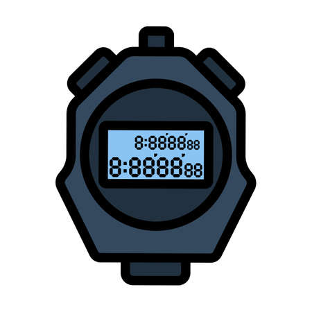 Icon Of Stopwatch. Editable Bold Outline With Color Fill Design. Vector Illustration.のイラスト素材