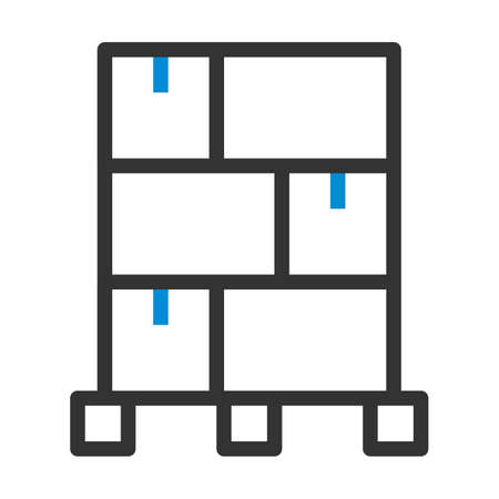 Cardboard Package Box Icon. Editable Bold Outline With Color Fill Design. Vector Illustration.のイラスト素材