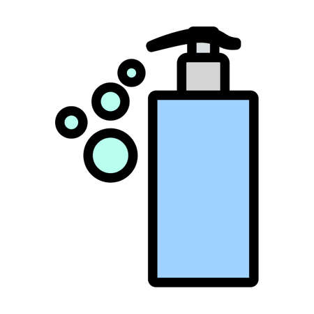 Dispenser Of Liquid Soap Icon. Editable Bold Outline With Color Fill Design. Vector Illustration.のイラスト素材