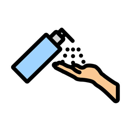 Dispenser Of Liquid Soap Icon. Editable Bold Outline With Color Fill Design. Vector Illustration.のイラスト素材