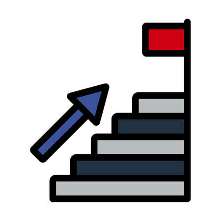 Ladder To Aim Icon. Editable Bold Outline With Color Fill Design. Vector Illustration.のイラスト素材