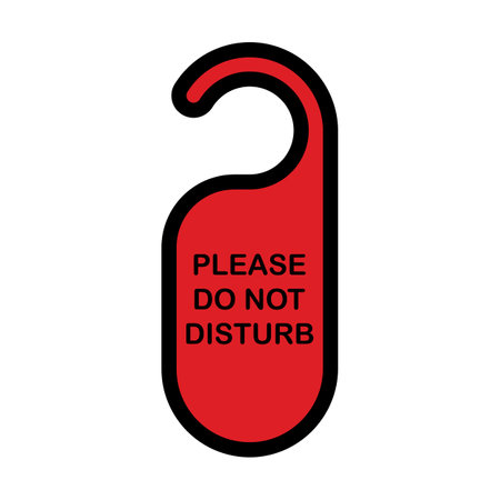 Don't Disturb Tag Icon. Editable Bold Outline With Color Fill Design. Vector Illustration.のイラスト素材