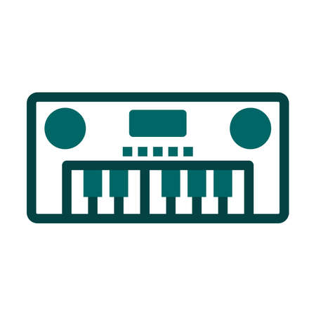Music Synthesizer Icon. Editable Bold Outline With Color Fill Design. Vector Illustration.のイラスト素材