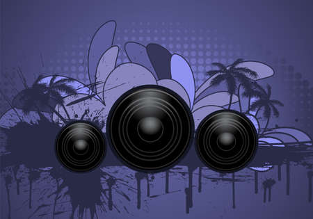 Abstract grunge musical design. Violet grunge banner in Very Peri color. vector illustration.のイラスト素材