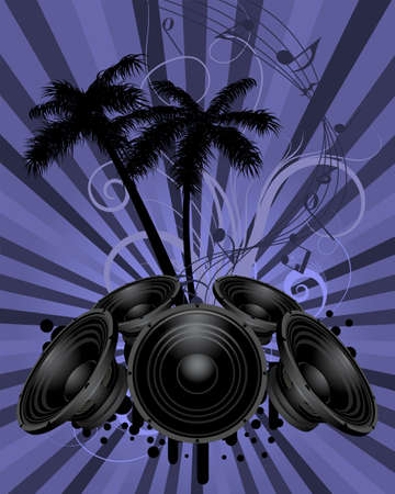 Abstract grunge musical design. Violet grunge banner in Very Peri color. vector illustration.のイラスト素材