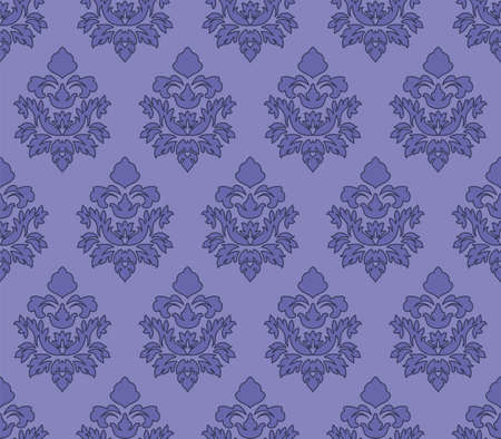 Damask Seamless Vector Pattern. Elegant Design in Royal Baroque Style Background Texture. Floral and Swirl Element. Ideal for Textile Print and Wallpapers.のイラスト素材