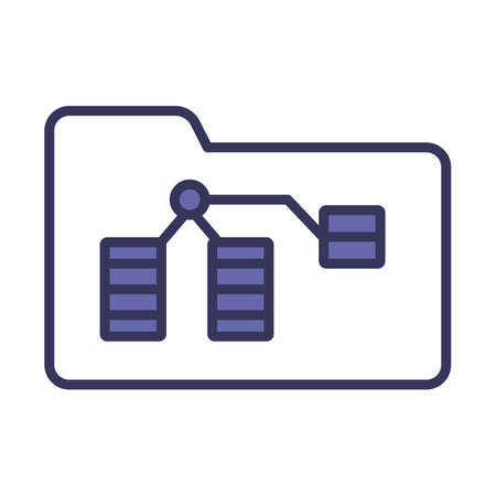 Folder Network Icon. Editable Bold Outline With Color Fill Design. vector illustration.のイラスト素材