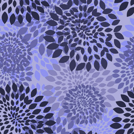 Floral seamless vector pattern. Elegant design in Very Peri color, modern color of 2022 year. Floral and swirl element. Ideal for textile prints and wallpapers.のイラスト素材