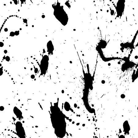 Abstract grunge seamless pattern. Realistic blobs, blots, vuvvles from ink. vector illustration.のイラスト素材