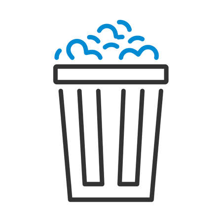 Cinema Popcorn Icon. Editable Bold Outline With Color Fill Design. Vector Illustration.のイラスト素材