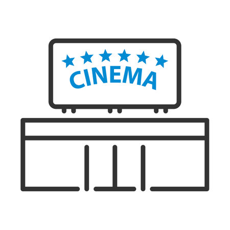 Cinema Entrance Icon. Editable Bold Outline With Color Fill Design. Vector Illustration.のイラスト素材