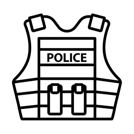 Police Vest Icon. Bold outline design with editable stroke width. vector illustration.のイラスト素材