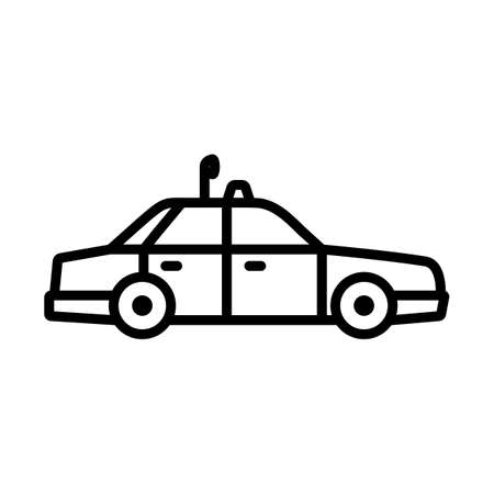 Police Car Icon. Bold outline design with editable stroke width. vector illustration.のイラスト素材