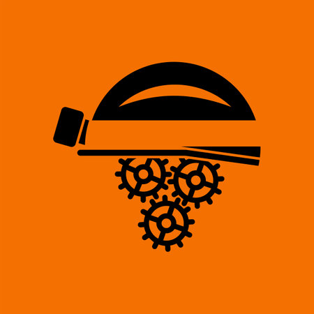 Labor Day Icon. Black on Orange Background. vector illustration.のイラスト素材