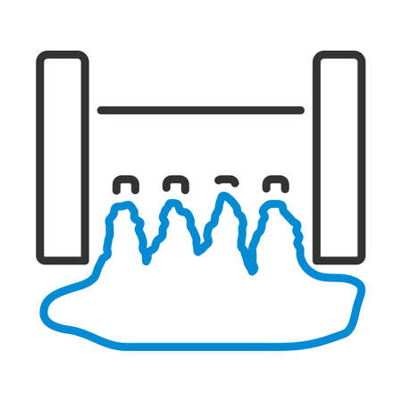 Hydro Power Station Icon. Editable Bold Outline With Color Fill Design. Vector Illustration.のイラスト素材
