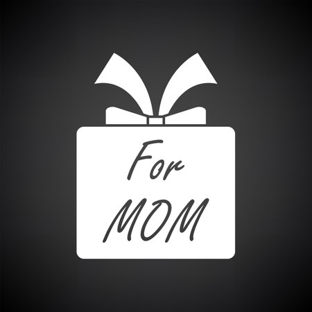 Mother's Day Icon. White on Black Background. vector illustration.のイラスト素材