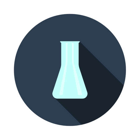 Chemical Bulbs Icon. Flat Circle Stencil Design With Long Shadow. vector illustration.のイラスト素材