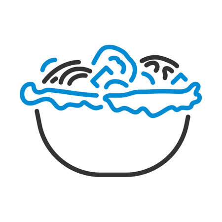 Icon Of Salad In Plate. Editable Bold Outline With Color Fill Design. Vector Illustration.のイラスト素材