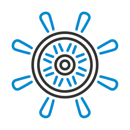 Icon Of Steering Wheel. Editable Bold Outline With Color Fill Design. Vector Illustration.のイラスト素材