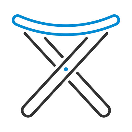 Icon Of Fishing Folding Chair. Editable Bold Outline With Color Fill Design. Vector Illustration.のイラスト素材