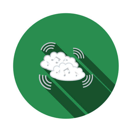 Music Cloud Icon. Editable Bold Outline With Color Fill Design. Vector Illustration.のイラスト素材