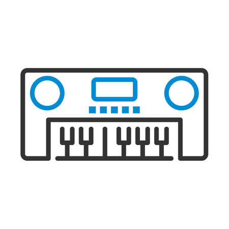 Music Synthesizer Icon. Editable Bold Outline With Color Fill Design. Vector Illustration.のイラスト素材