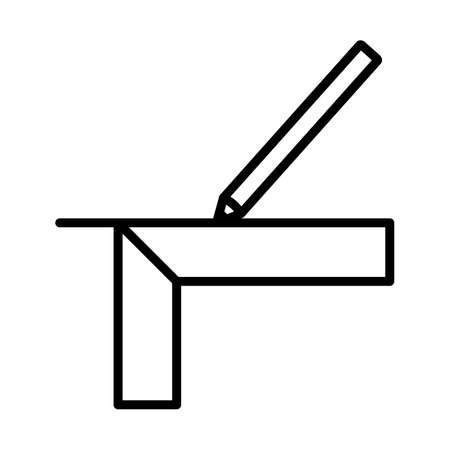 Pencil Line With Scale Icon. Bold outline design with editable stroke width. vector illustration.のイラスト素材