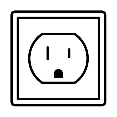 Electric Outlet Icon. Bold outline design with editable stroke width. vector illustration.のイラスト素材