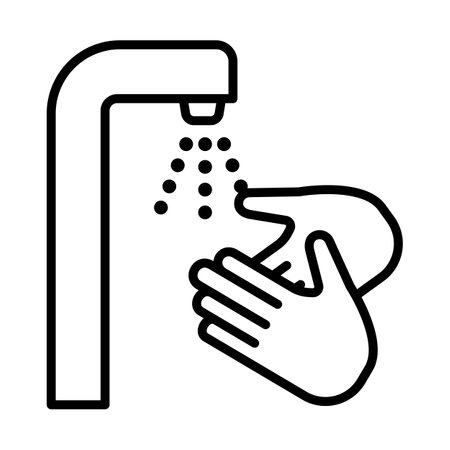 Hand Wash Icon. Bold outline design with editable stroke width. vector illustration.のイラスト素材