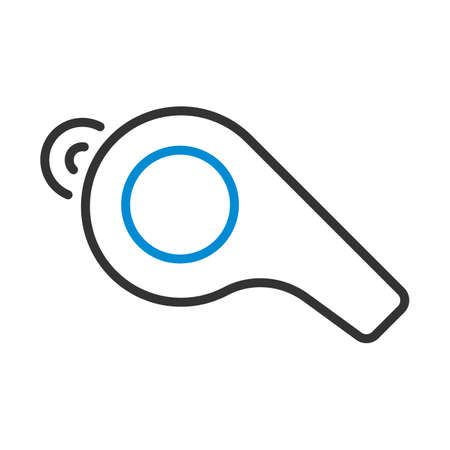 American Football Whistle Icon. Editable Bold Outline With Color Fill Design. Vector Illustration.のイラスト素材
