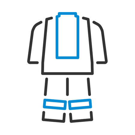 Fire Service Uniform Icon. Editable Bold Outline With Color Fill Design. Vector Illustration.のイラスト素材